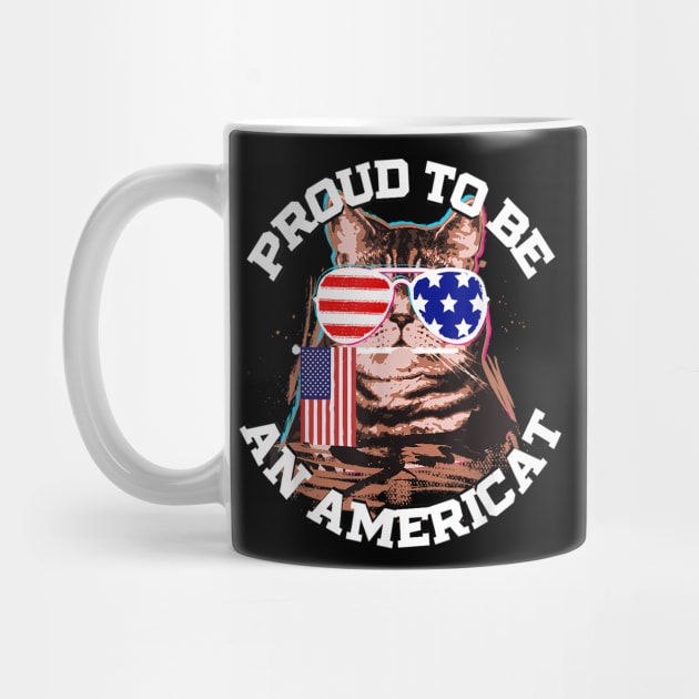 Cat US Flag Sunglasses Proud To Be An Americat TShirt by juliawaltershaxw205